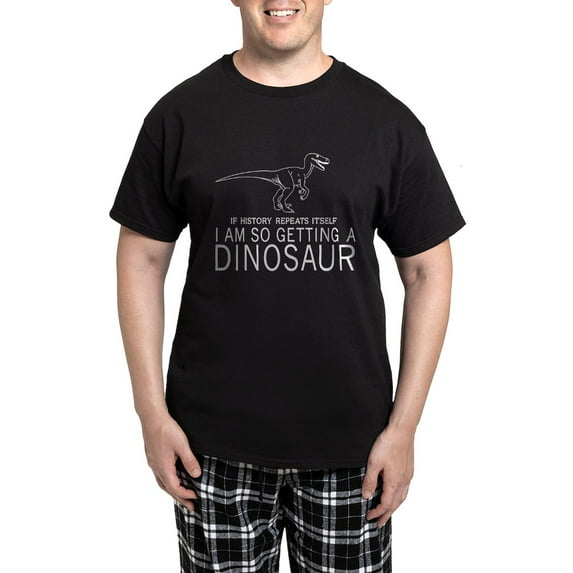 CafePress - History Repeats Dinosaur Pajamas - Men's Dark Loose Fit Cotton Pajama Set