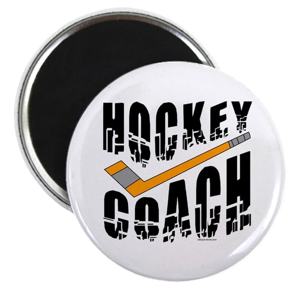 CafePress - Hockey Coach Magnet - 2.25" Round Magnet, Refrigerator Magnet, Button Magnet Style