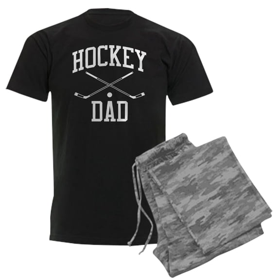 CafePress - Hockey Dad Men's Dark Pajamas - Men's Dark Loose Fit Cotton Pajama Set