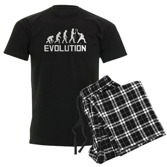 CafePress - Hockey Evolution Pajamas - Men's Dark Loose Fit Cotton Pajama Set