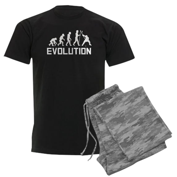 CafePress - Hockey Evolution Pajamas - Men's Dark Loose Fit Cotton Pajama Set