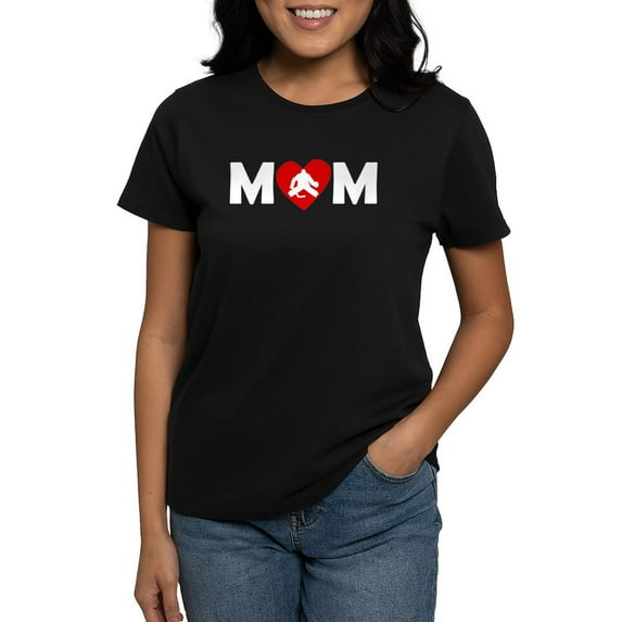 CafePress - Hockey Goalie Heart Mom T Shirt - Women's Traditional Fit Dark T-Shirt