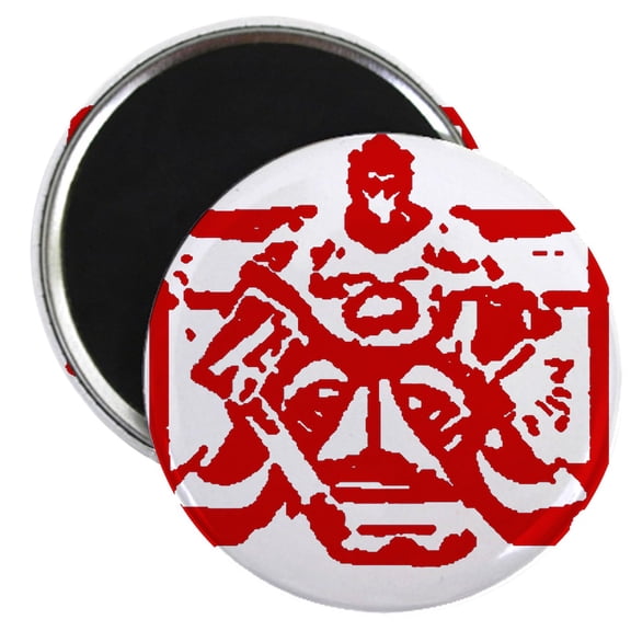CafePress - Hockey Goalie Red Magnet - 2.25" Round Magnet, Refrigerator Magnet, Button Magnet Style
