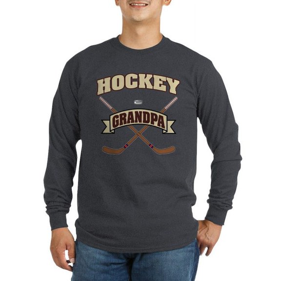 CafePress - Hockey Grandpa Long Sleeve Dark T Shirt - Long Sleeve Dark T-Shirt