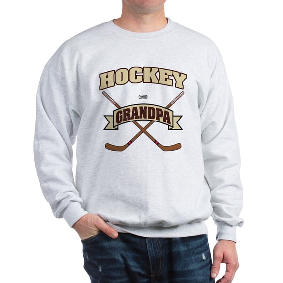 CafePress - Hockey Grandpa Sweatshirt - Crew Neck Sweatshirt