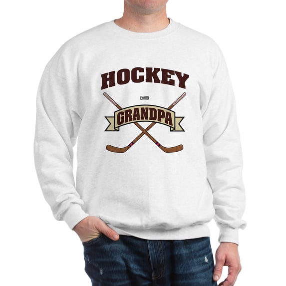 CafePress - Hockey Grandpa Sweatshirt - Crew Neck Sweatshirt