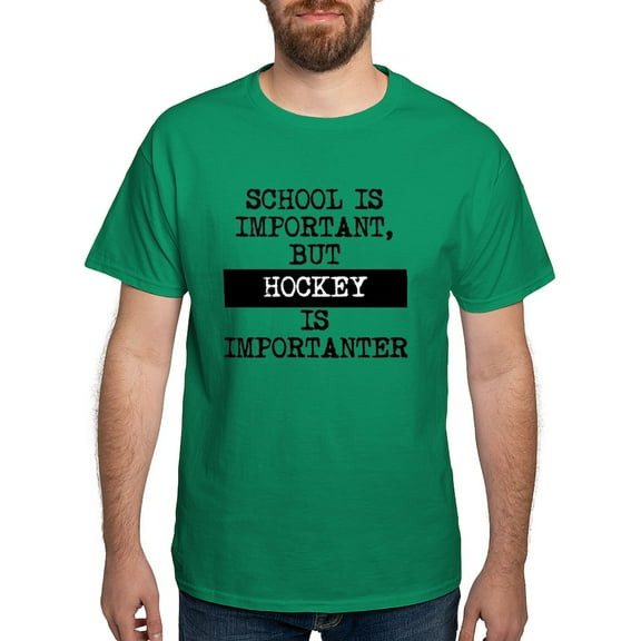 CafePress - Hockey Is Importanter T Shirt - Men's Classic Graphic Cotton T-Shirt