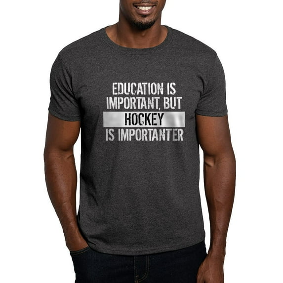 CafePress - Hockey Is Importanter T Shirt - Men's Classic Graphic Cotton T-Shirt