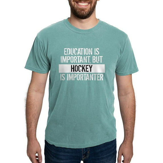 CafePress - Hockey Is Importanter T Shirt - Mens Comfort Colors Shirt