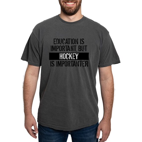 CafePress - Hockey Is Importanter T Shirt - Mens Comfort Colors Shirt