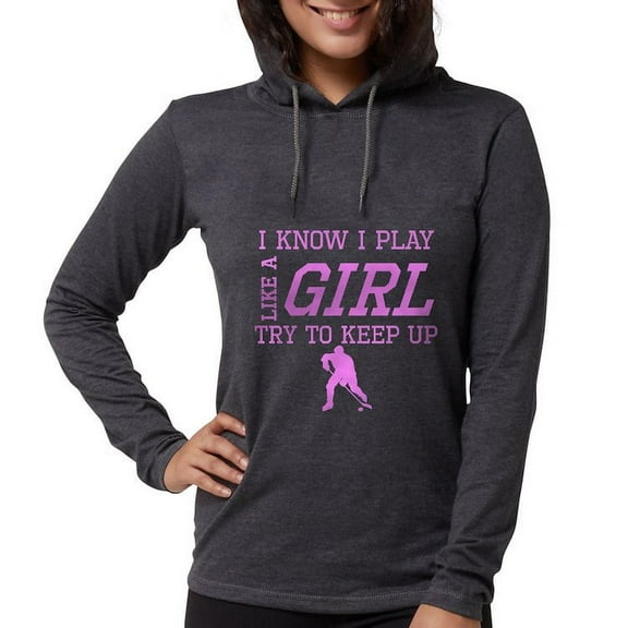 CafePress - Hockey Like A Gir Long Sleeve T Shirt - Womens Hooded Shirt