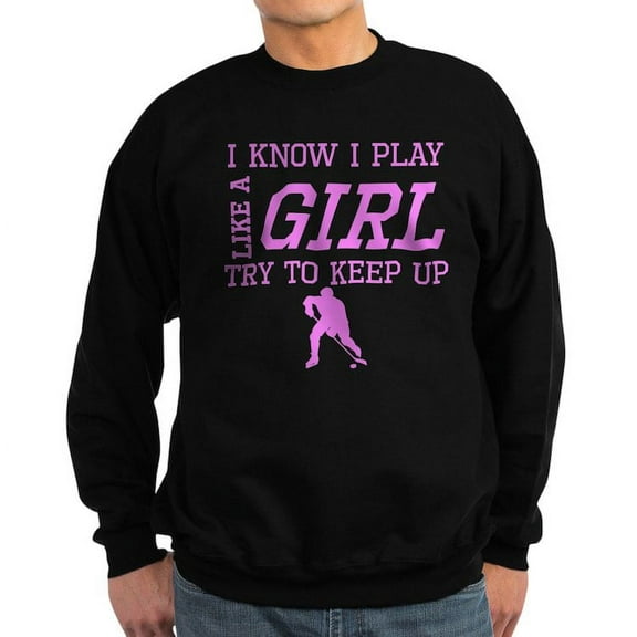 CafePress - Hockey Like A Girl Sweatshirt - Classic Crew Neck Sweatshirt