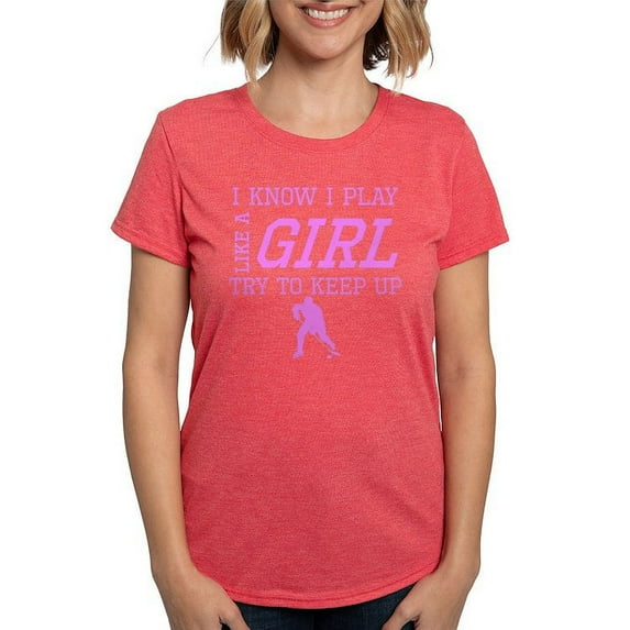 CafePress - Hockey Like A Girl T Shirt - Womens Tri-blend T-Shirt