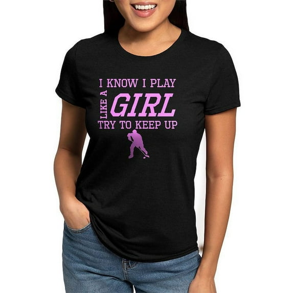 CafePress - Hockey Like A Girl T Shirt - Womens Tri-blend T-Shirt