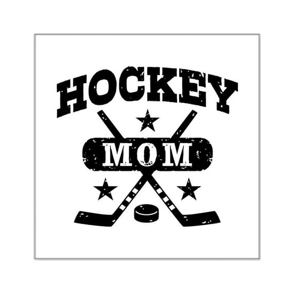 CafePress - Hockey Mom - Square Sticker 3" x 3"