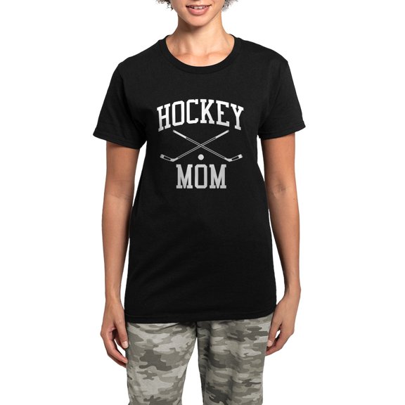 CafePress - Hockey Mom Women's Dark Pajamas - Women's Short Sleeve Print T-Shirt and Pants Dark Cotton Pajama Set
