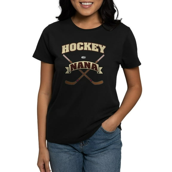 CafePress - Hockey Nana Women's Dark T Shirt - Women's Traditional Fit Dark T-Shirt
