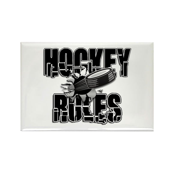 CafePress - Hockey Rules - Rectangle Magnet, 2"x3" Refrigerator Magnet