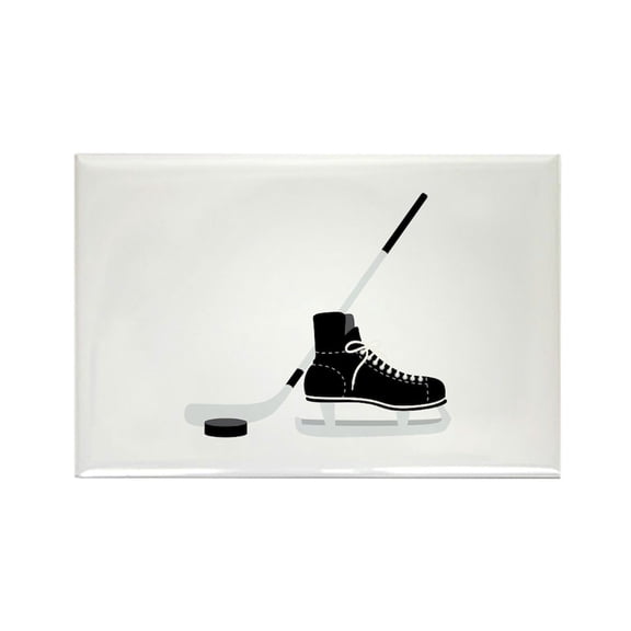 CafePress - Hockey Stick Skate Puck Magnets - Rectangle Magnet, 2"x3" Refrigerator Magnet