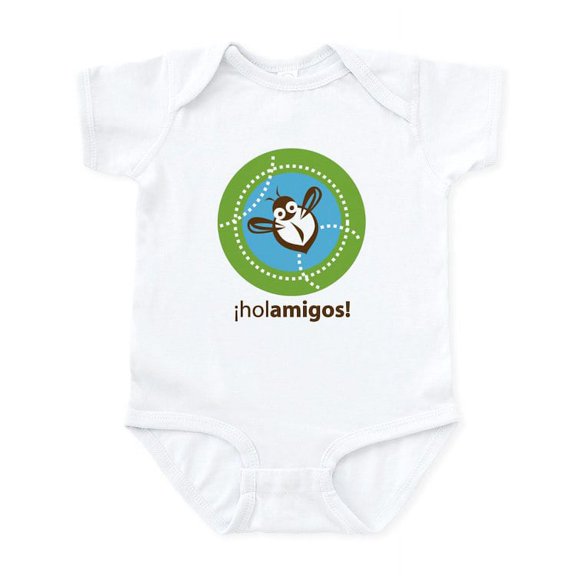 CafePress - Hola Amigos Hello Friends Infant Bodysuit - Baby Light Bodysuit, Size Newborn - 24 Months
