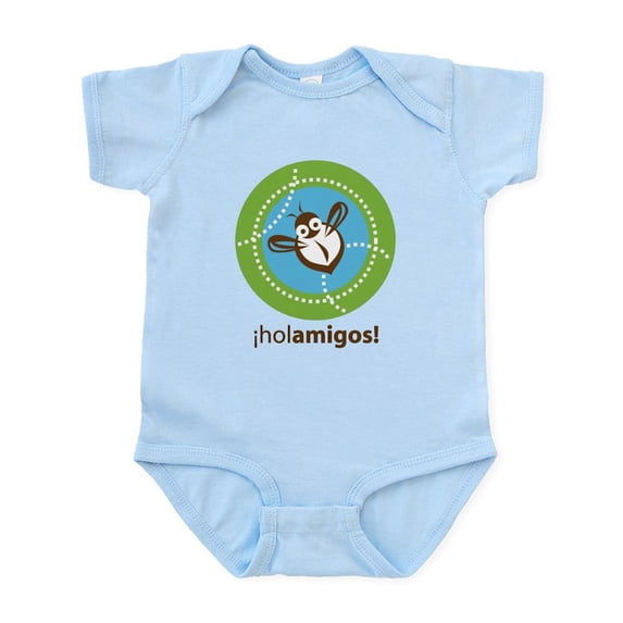 CafePress - Hola Amigos Hello Friends Infant Bodysuit - Baby Light Bodysuit, Size Newborn - 24 Months