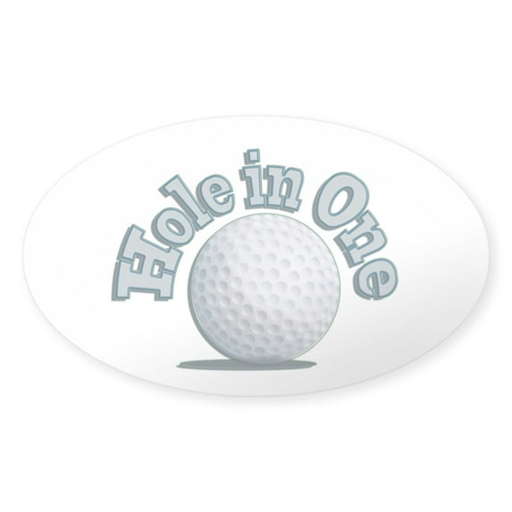 CafePress - Hole In One (Txt) Sticker - Sticker (Oval)