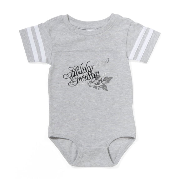 CafePress - Holiday Greet_Dk - Cute Infant Baby Football Bodysuit