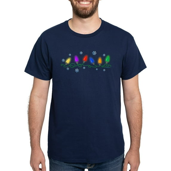 CafePress - Holiday Lights Dark T Shirt - Men's Classic Graphic Cotton T-Shirt