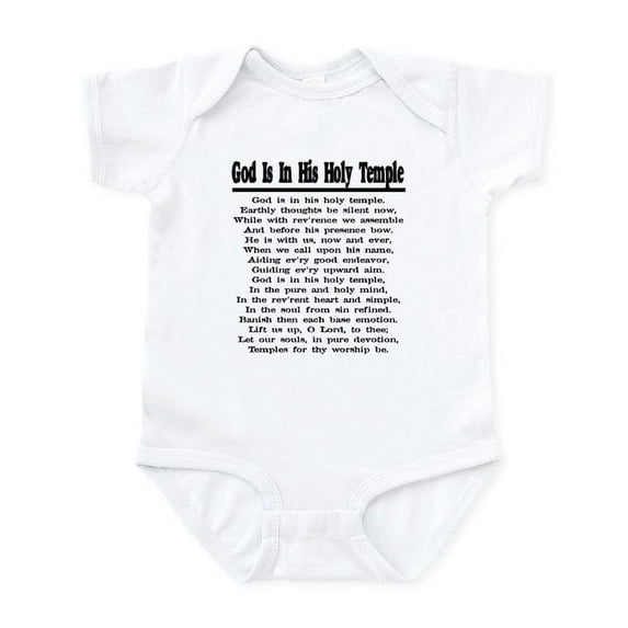 CafePress - Holy Temple Hymn Infant Bodysuit - Baby Light Bodysuit, Size Newborn - 24 Months