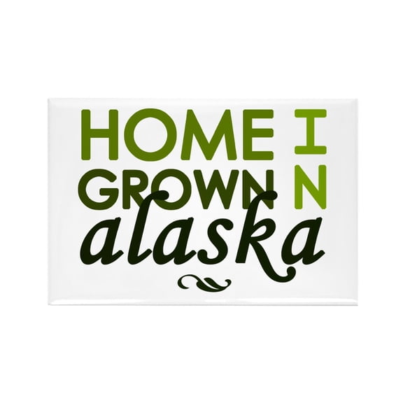 CafePress - Home Grown In Alaska' - Rectangle Magnet, 2"x3" Refrigerator Magnet
