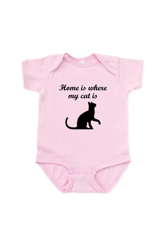 - Home Is Where My Cat Is Body Suit - Baby Light Bodysuit, Size Newborn - 24 Months