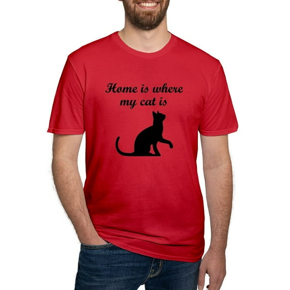 CafePress - Home Is Where My Cat Is Men's Classic T Shirt - Men's Fitted T-Shirt