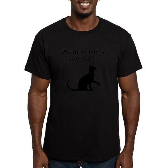 CafePress - Home Is Where My Cat Is Men's Classic T Shirt - Men's Fitted T-Shirt