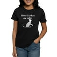thumbnail image 1 of CafePress - Home Is Where My Cat Is T Shirt - Women's Traditional Fit Dark T-Shirt, 1 of 4