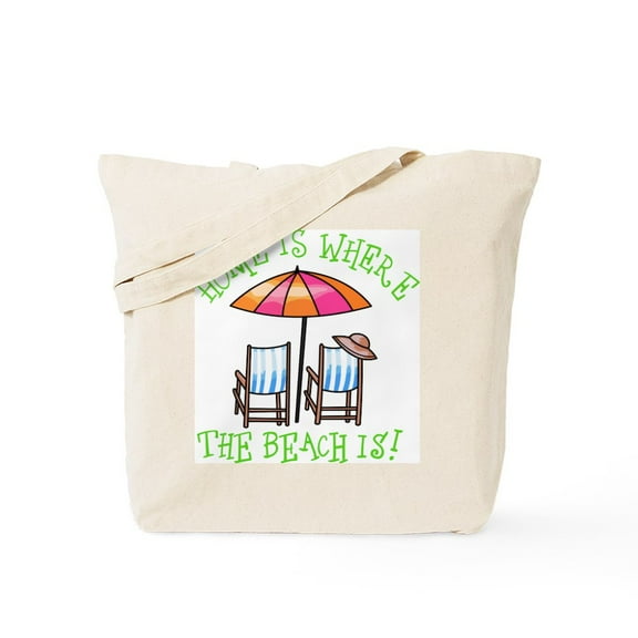 CafePress - Home Is Where The Beach Is Tote Bag - Unisex Canvas Tote Bag, Beige, 1-Piece