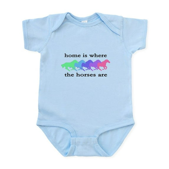 CafePress - Home Is Where The Horses Are Infant Bodysuit - Baby Light Bodysuit, Size Newborn - 24 Months