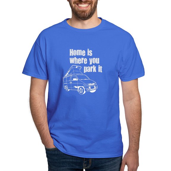 CafePress - Home Is Where You Park It Dark T Shirt - Men's Classic Graphic Cotton T-Shirt