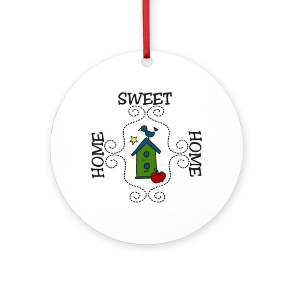 CafePress - Home Sweet Home - Round Wood Ornament 4"