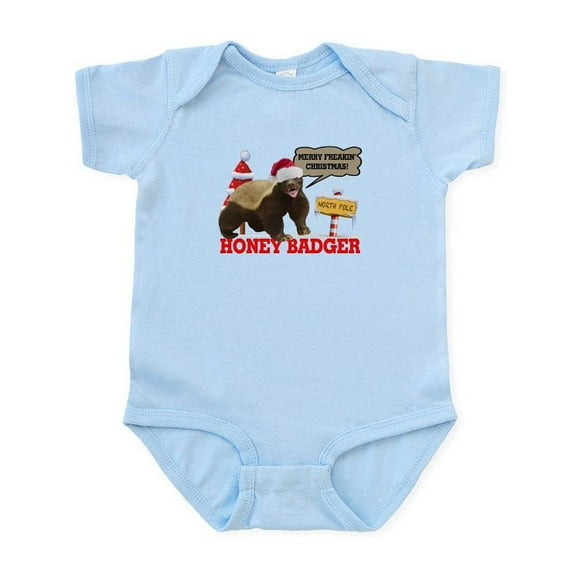 CafePress - Honey Badger Merry Freakin' Christmas Infant Bodys - Baby Light Bodysuit, Size Newborn - 24 Months