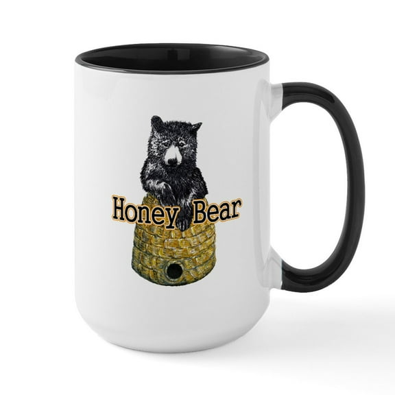 CafePress - Honey Bear Large Mug - 15 oz Ceramic Large White Novelty Mug