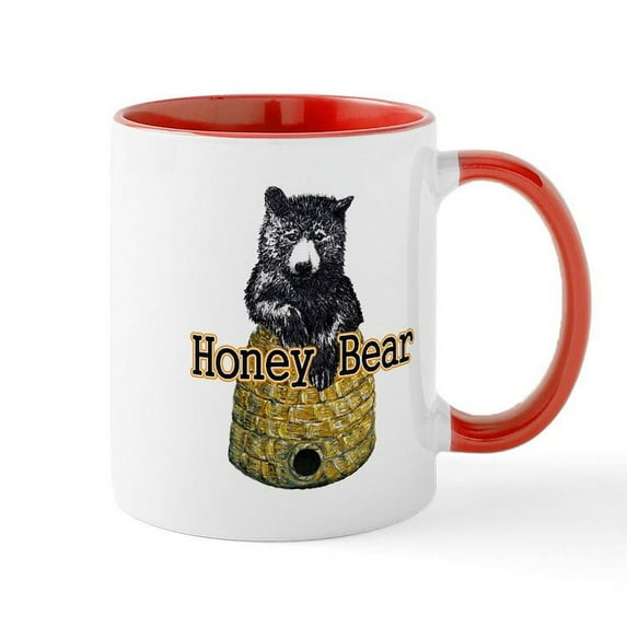 CafePress - Honey Bear Mug - 11 oz Ceramic Mug - Novelty Coffee Tea Cup