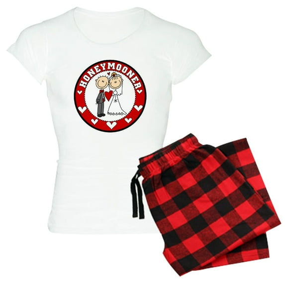 CafePress - Honeymooner Women's Light Pajamas - Women's Short Sleeve Print T-Shirt and Pants Light Cotton Pajama Set