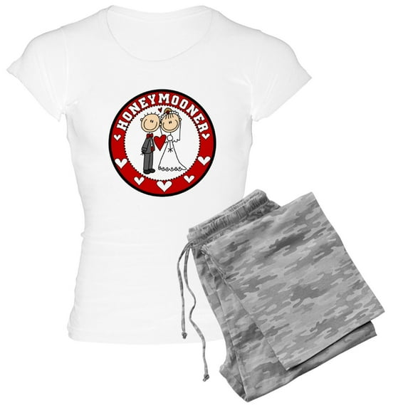 CafePress - Honeymooner Women's Light Pajamas - Women's Short Sleeve Print T-Shirt and Pants Light Cotton Pajama Set