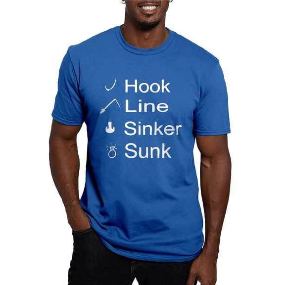 CafePress - Hook, Line, Sinker, Sunk Men's Fitted T Shirt (Dar - Men's Fitted T-Shirt