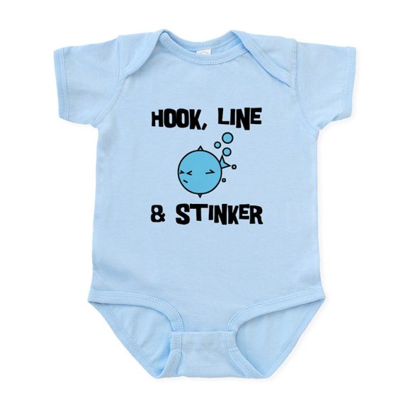 CafePress - Hook, Line & Stinker Infant Bodysuit - Baby Light Bodysuit, Size Newborn - 24 Months