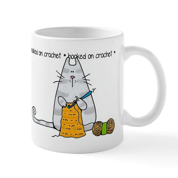 CafePress - Hooked On Crochet II Mug - 11 oz Ceramic Mug - Novelty Coffee Tea Cup