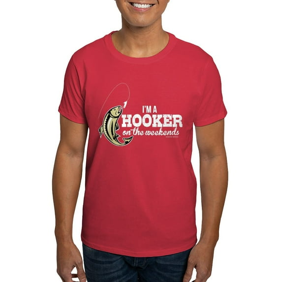 CafePress - Hooker On The Weekends Fishing T Shirt - Men's Classic Graphic Cotton T-Shirt