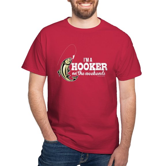 CafePress - Hooker On The Weekends Fishing T Shirt - Men's Classic Graphic Cotton T-Shirt