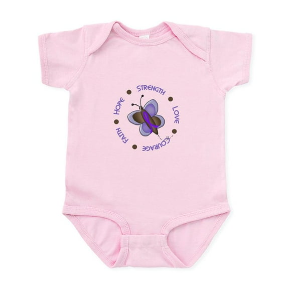 CafePress - Hope Courage Butterfly 2 EC Infant Bodysuit - Baby Light Bodysuit, Size Newborn - 24 Months