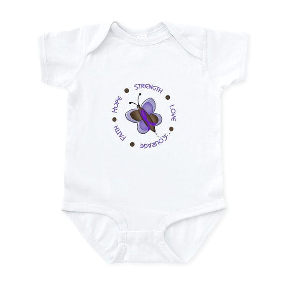 CafePress - Hope Courage Butterfly 2 EC Infant Bodysuit - Baby Light Bodysuit, Size Newborn - 24 Months